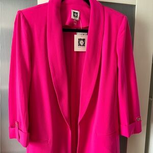 Ann Klein Long Pink Blazer